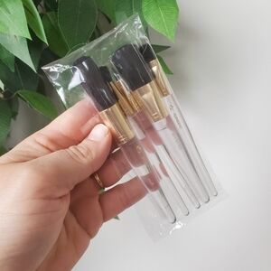 Vintage Mary Kay Beauty Brush Set Of 5 Small Clear Handle